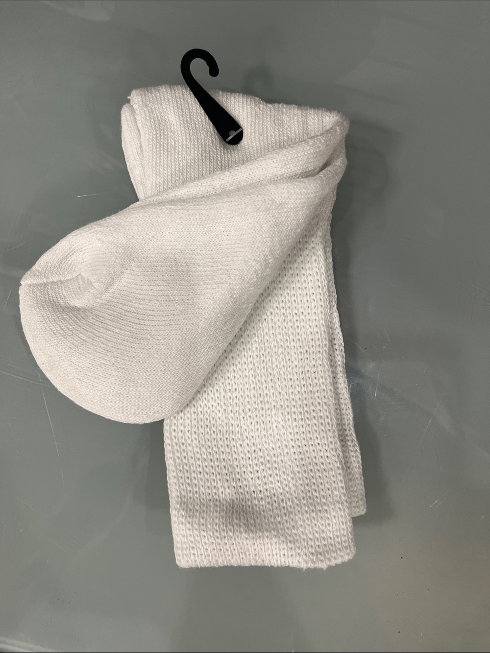 Men's White Knit Crew Diabetic Socks - Classic Comfort